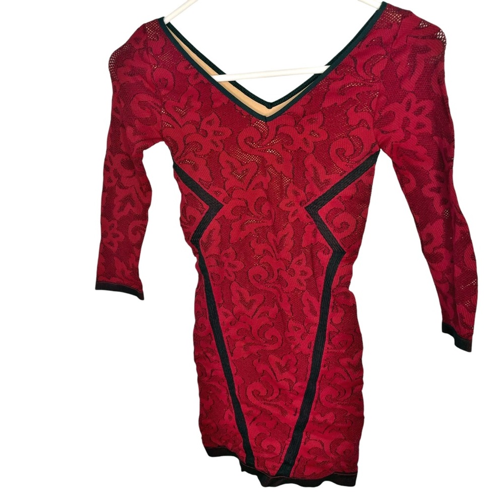 NWOT Free People Intimately Red Lace Dress Form fitting XS/S
